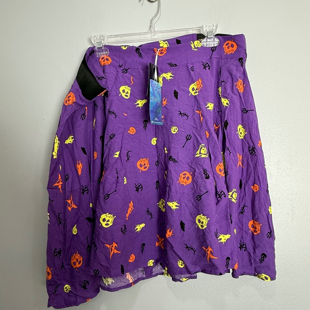 Torrid Disney Villains Halloween Purple Skater Skirt Plus Size 2X 17744058